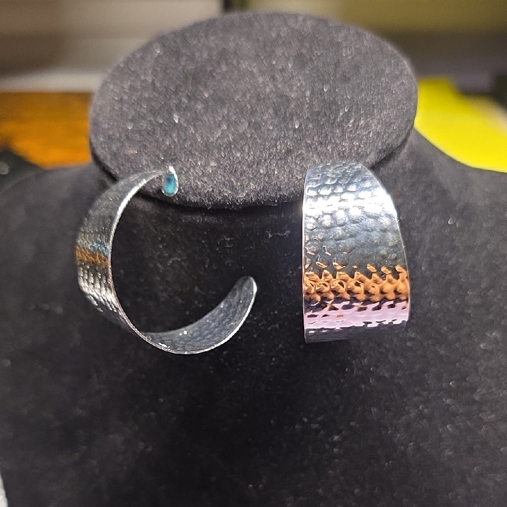 BUNDLE ANY 2, PAY ONE PRICE. Silver Hammered Hoop Earrings